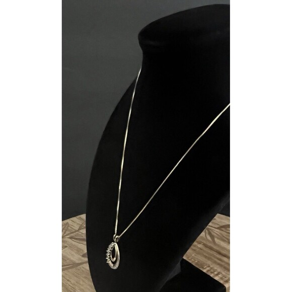 Ross Simons 925 Sterling Gold Vermeil White Topaz & Diamond 18" Necklace 4.5 gms - Picture 3 of 16